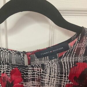 Tommy Hilfiger Red and Black Midi Dress